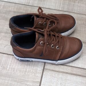 Nautica Boys Brown Leather Sneakers